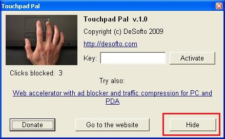 TouchpadPal hide