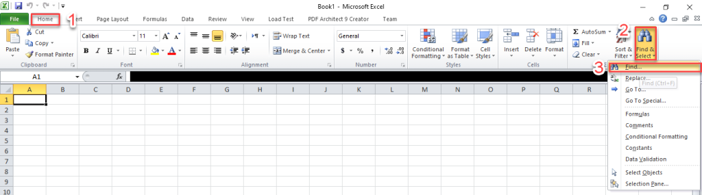 جستجو در اکسل با ابزار Find