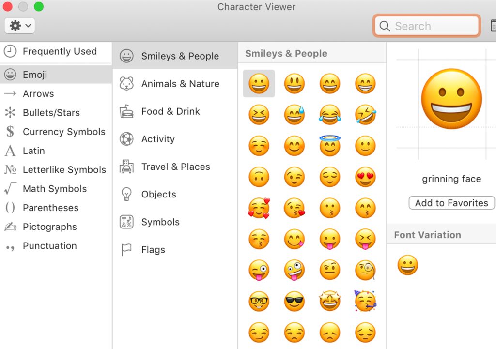 افزودن ایموجی در مک (Mac)